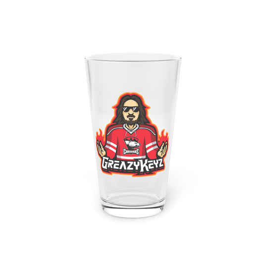 Greazy Keyz Fuzey design Pint Glass, 16oz