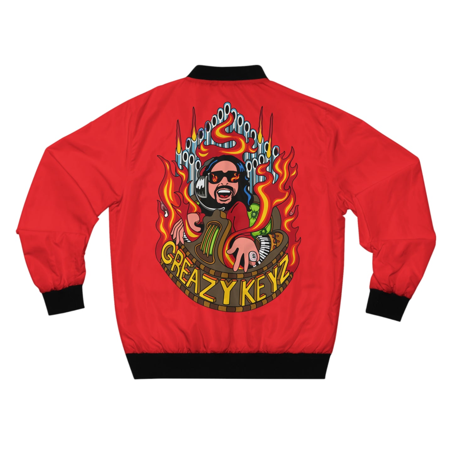 Greazy Keyz BG Red Men's Bomber Jacket (AOP)