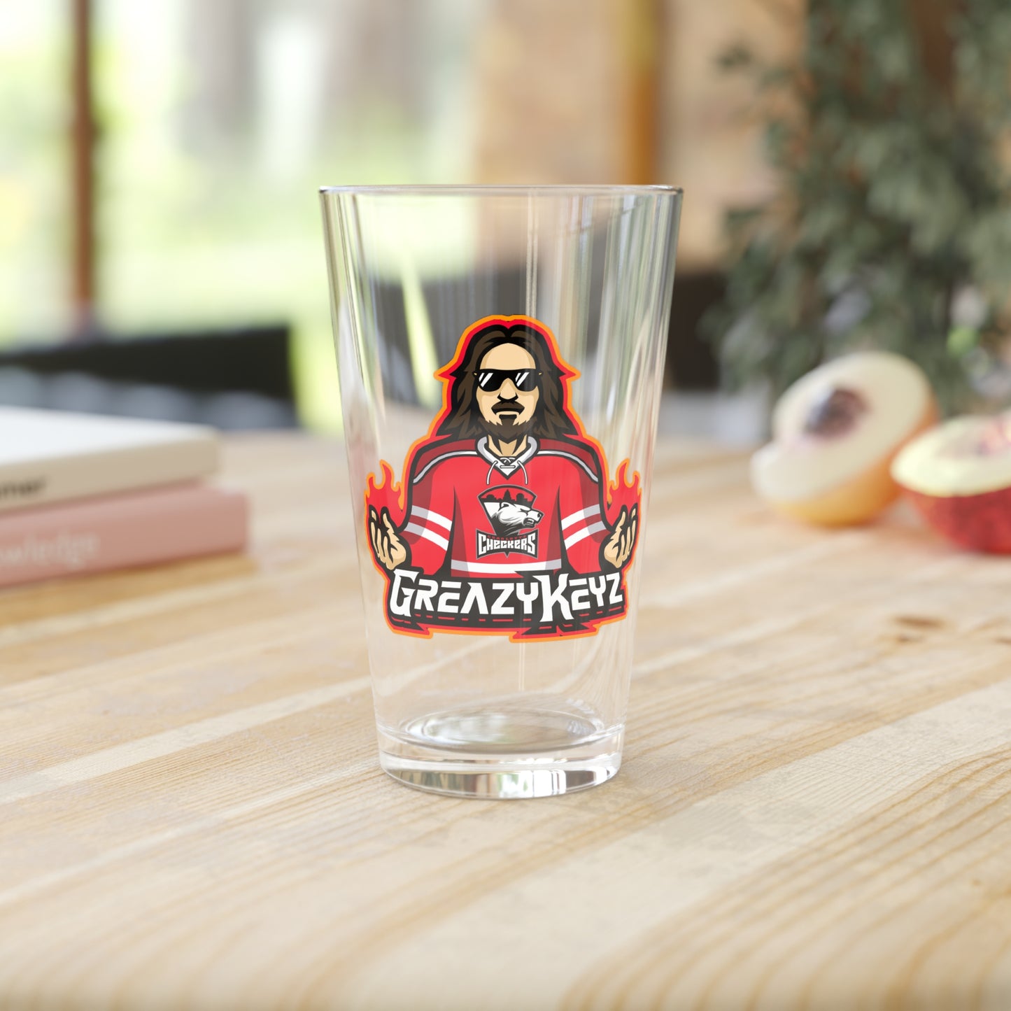 Greazy Keyz Fuzey design Pint Glass, 16oz