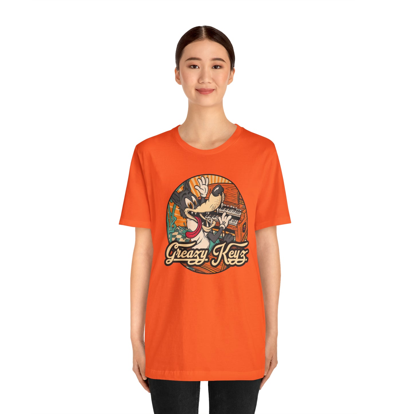 Greazy Keyz Dire Wolf design Unisex Jersey Short Sleeve Tee