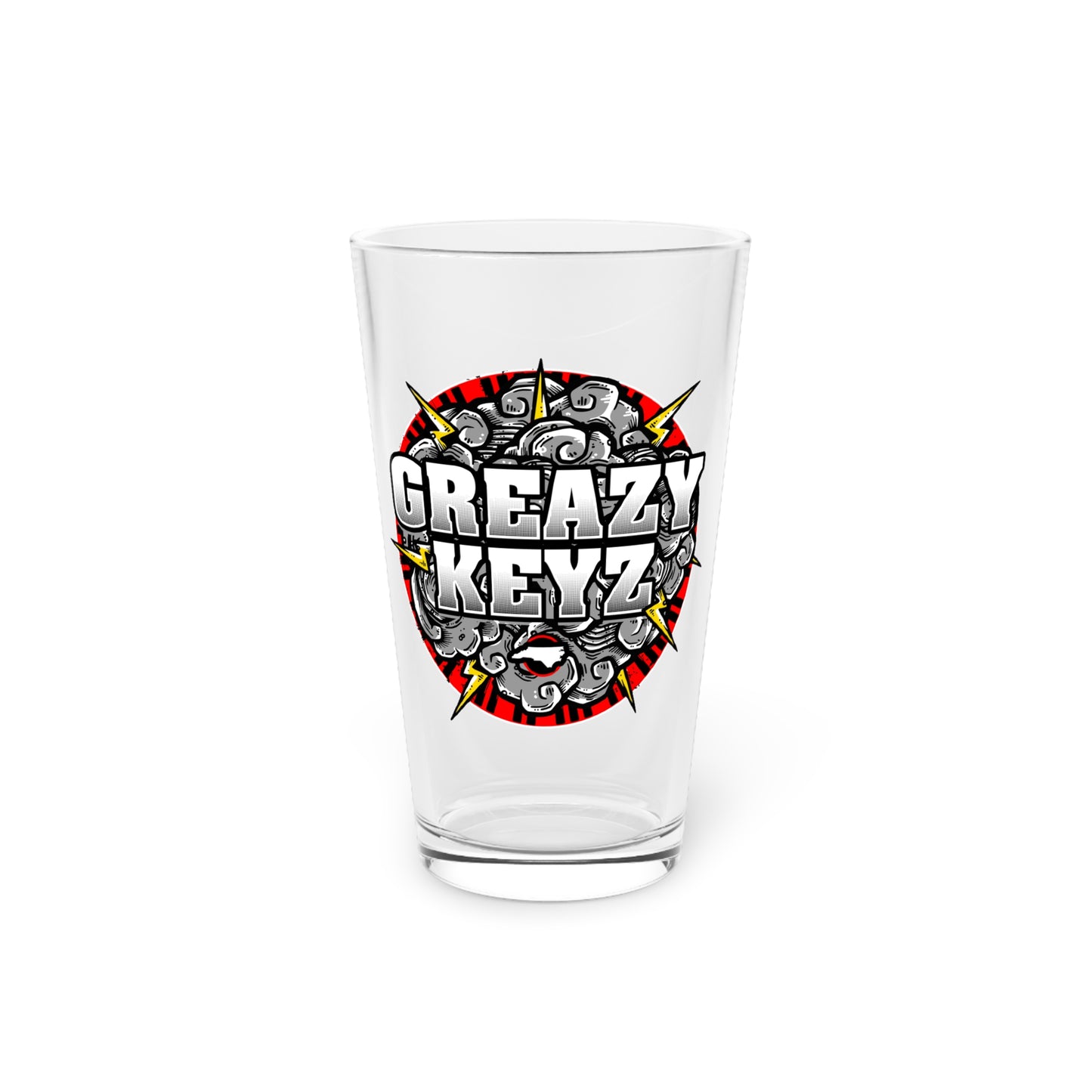 Greazy Keyz Mark De Gruchy design Pint Glass, 16oz