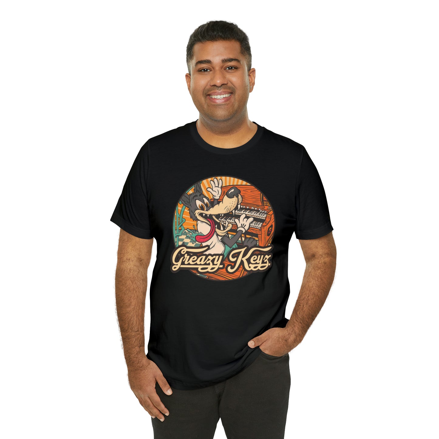 Greazy Keyz Dire Wolf design Unisex Jersey Short Sleeve Tee