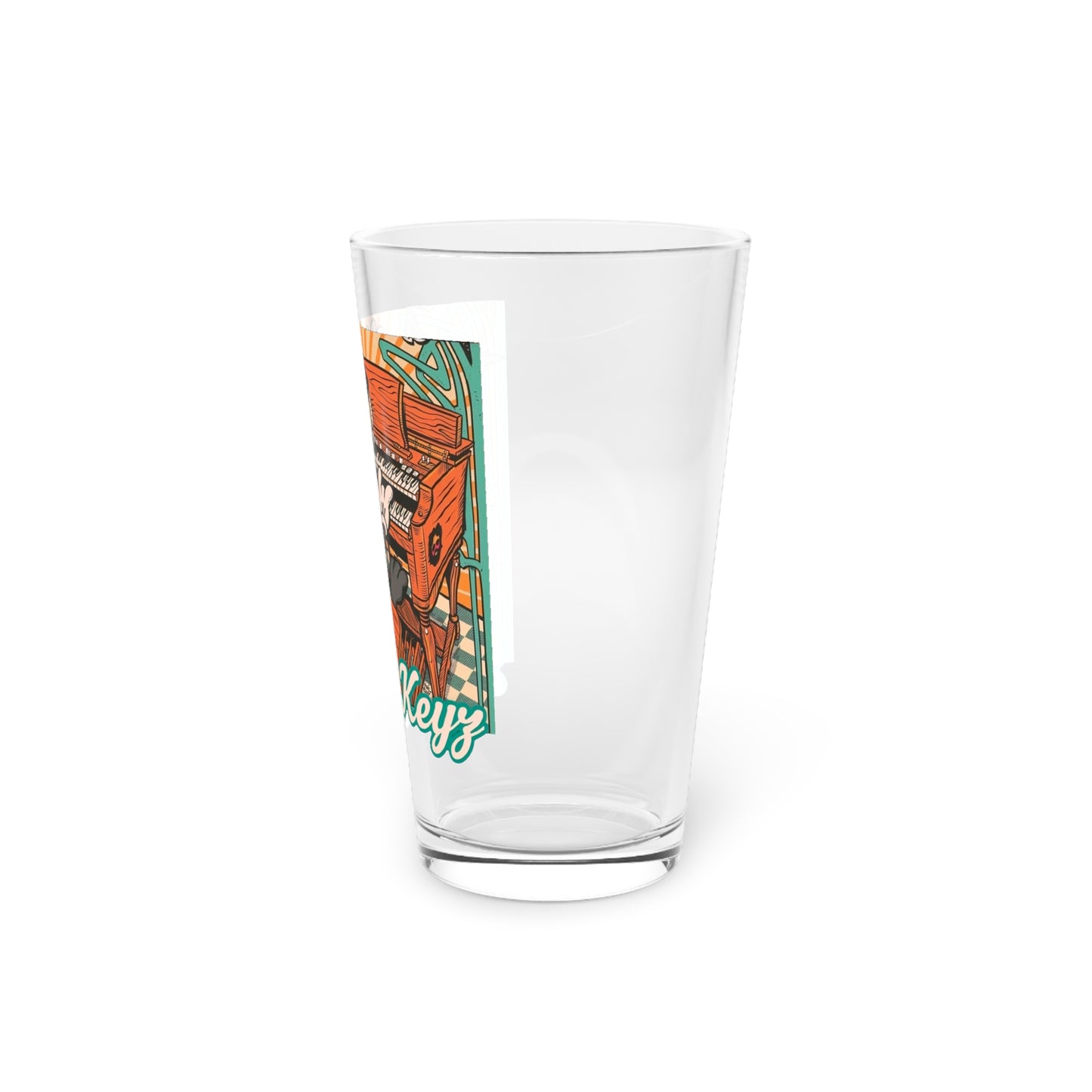 Greazy Keyz Dire Wolf design Pint Glass, 16oz