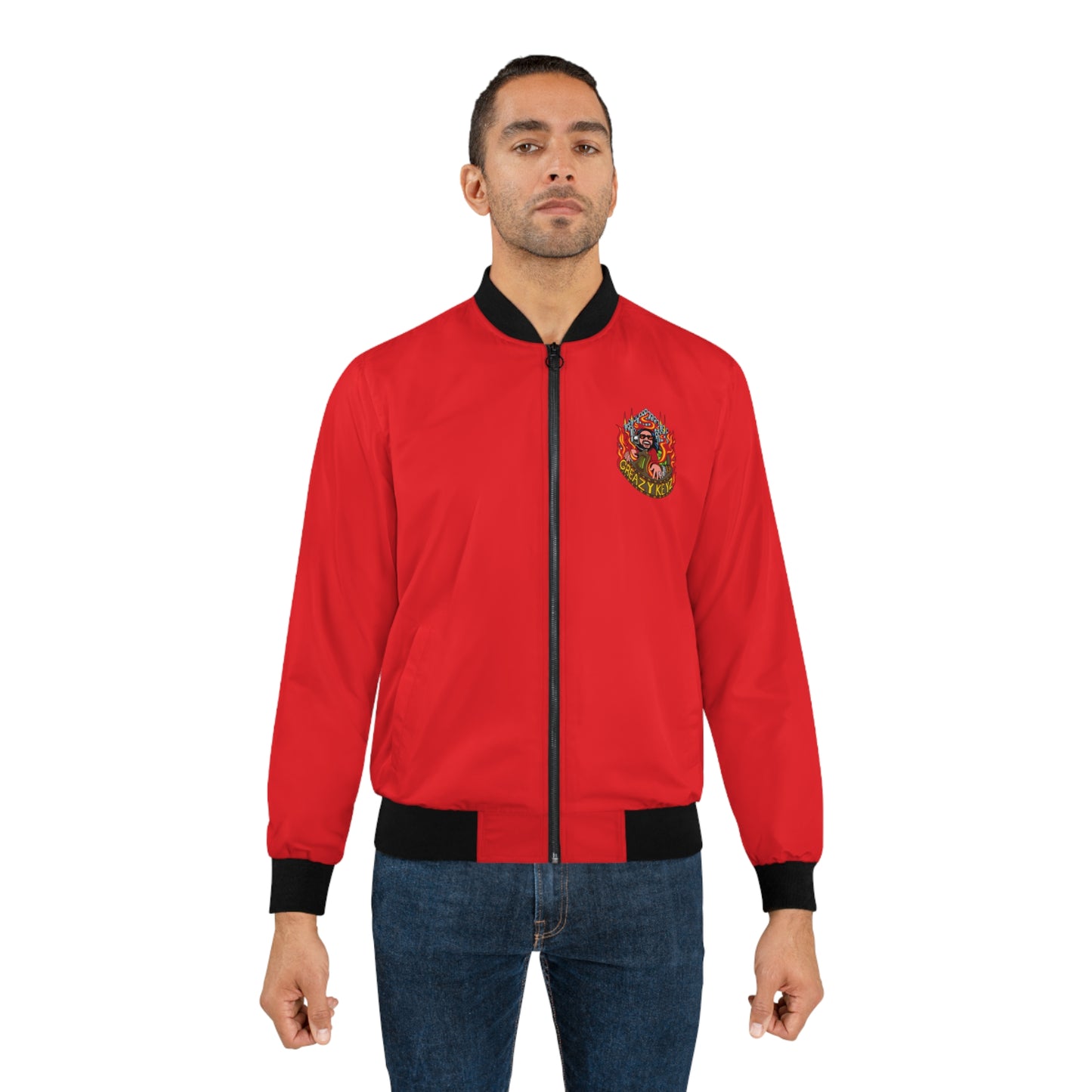 Greazy Keyz BG Red Men's Bomber Jacket (AOP)