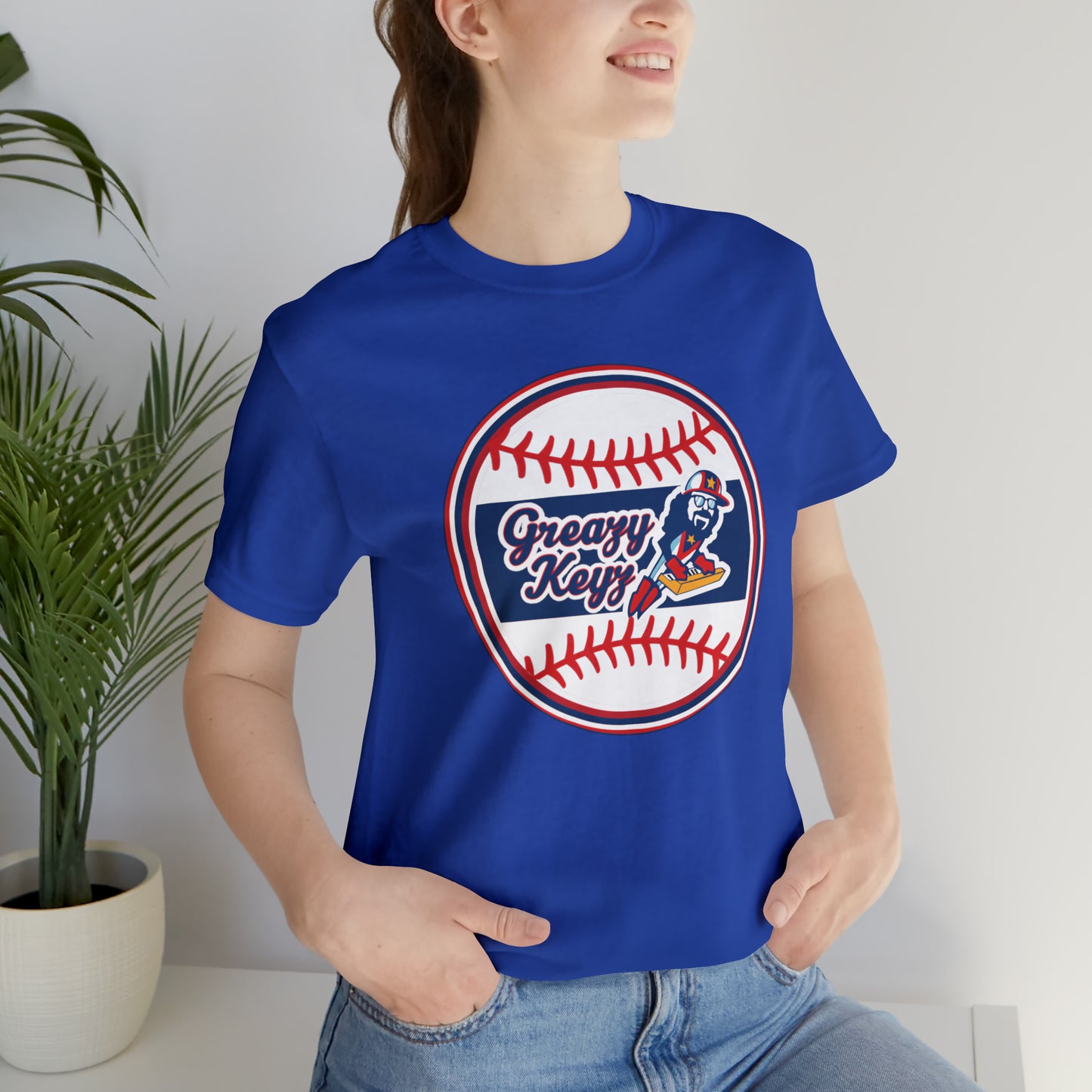 Greazy Keyz Baseball blue stripe Unisex Jersey Short Sleeve Tee