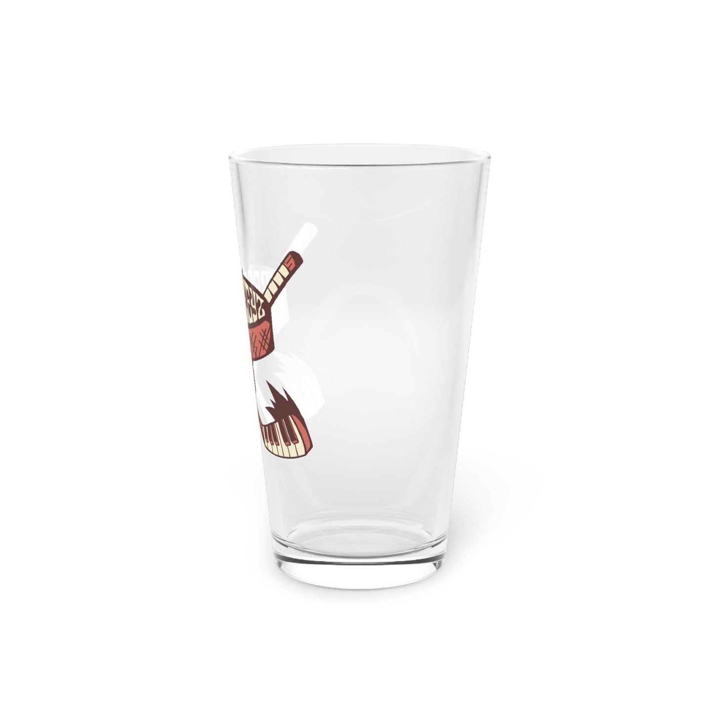 Greazy Keyz Logan Hall design Pint Glass, 16oz