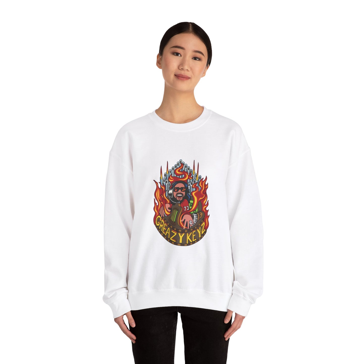 Buzz Gibson design Greazy Keyz Unisex Heavy Blend™ Crewneck Sweatshirt