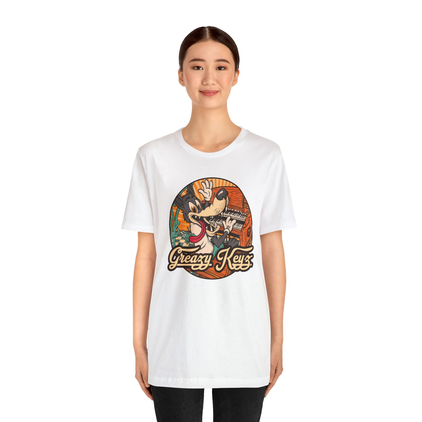 Greazy Keyz Dire Wolf design Unisex Jersey Short Sleeve Tee