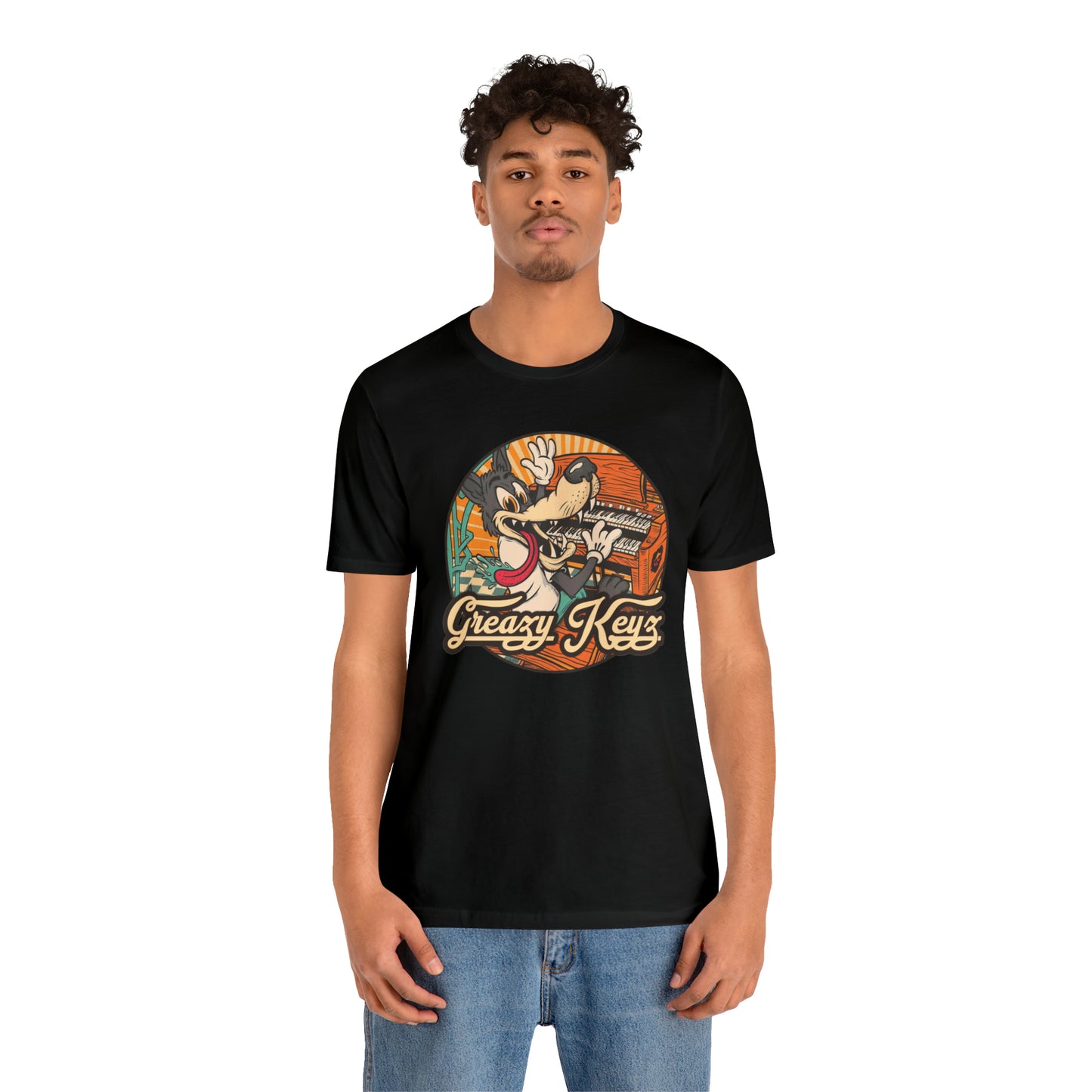 Greazy Keyz Dire Wolf design Unisex Jersey Short Sleeve Tee