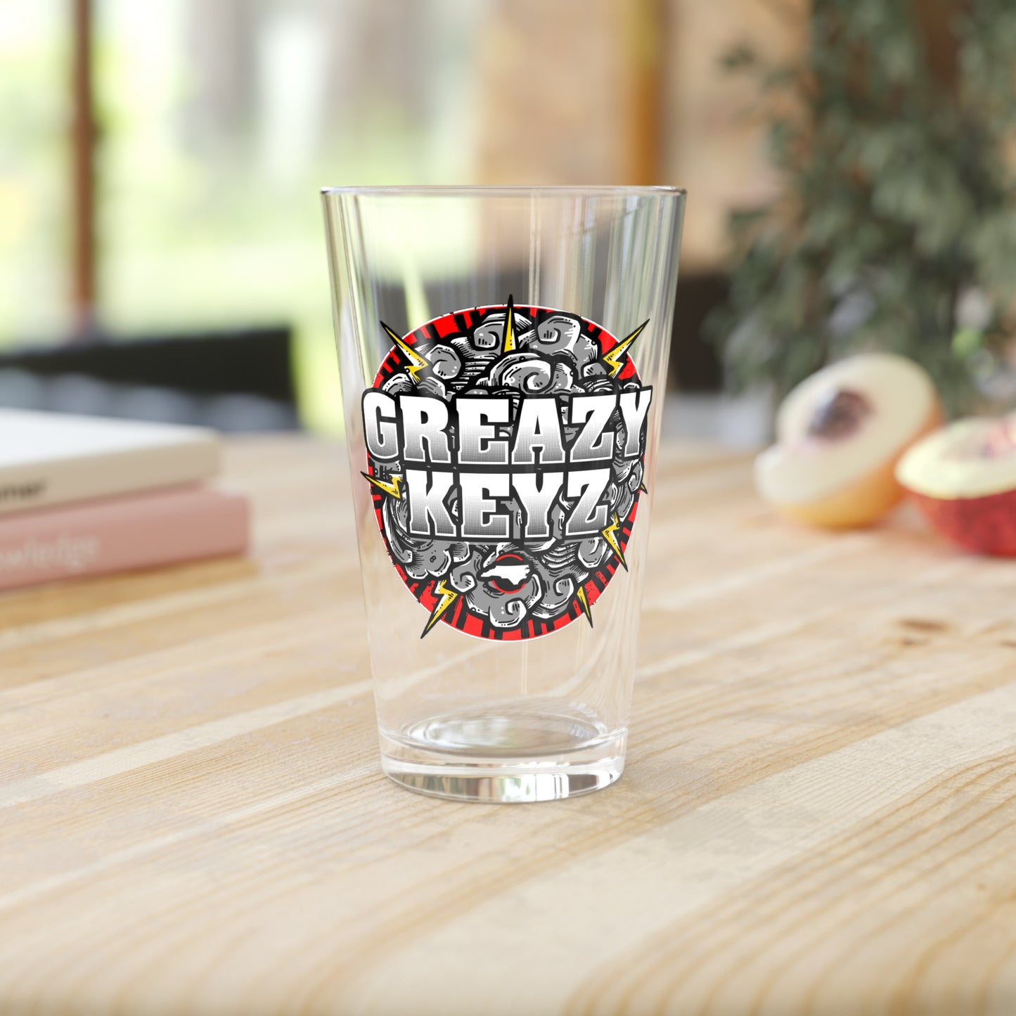 Greazy Keyz Mark De Gruchy design Pint Glass, 16oz