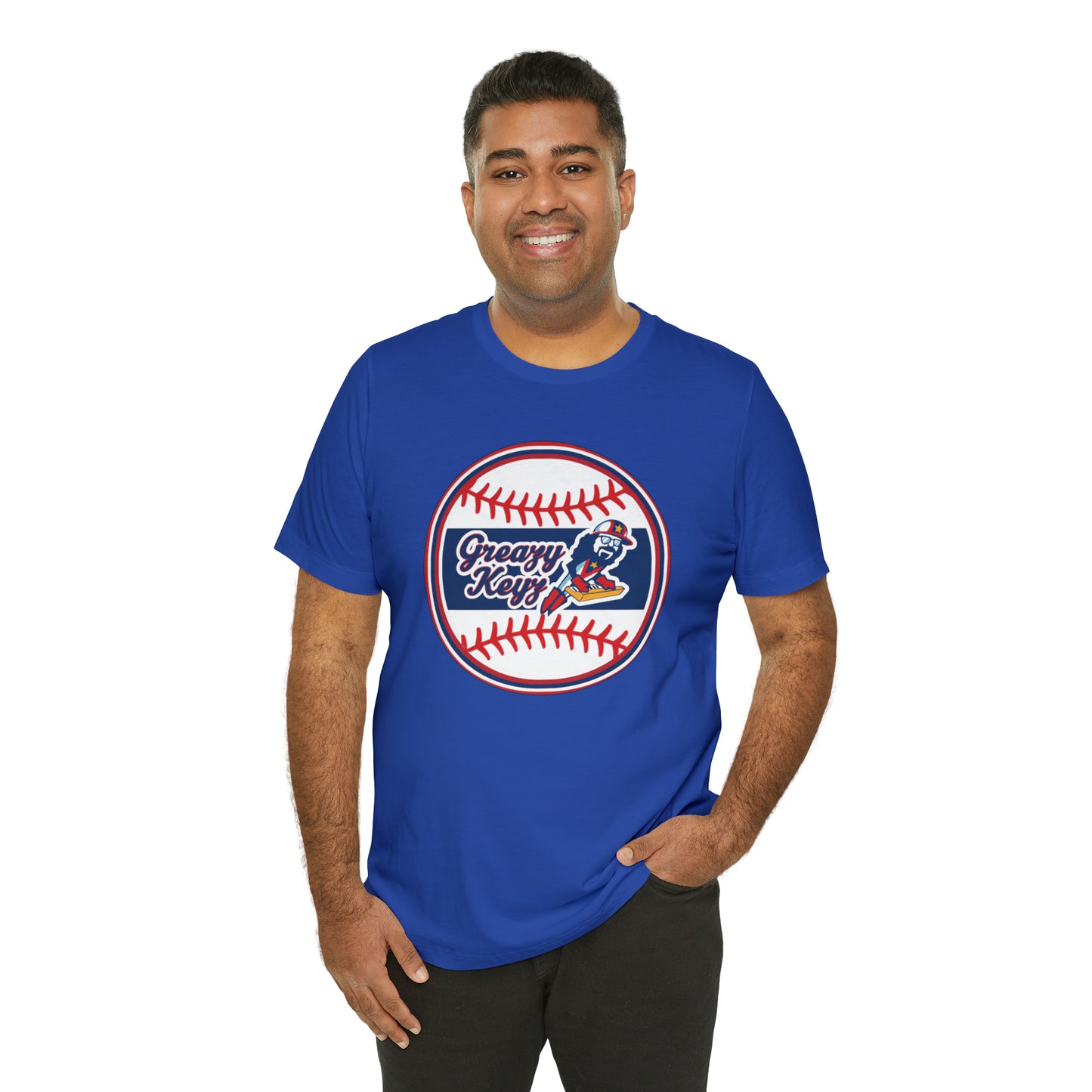 Greazy Keyz Baseball blue stripe Unisex Jersey Short Sleeve Tee