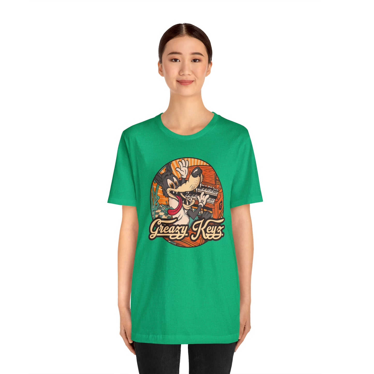 Greazy Keyz Dire Wolf design Unisex Jersey Short Sleeve Tee