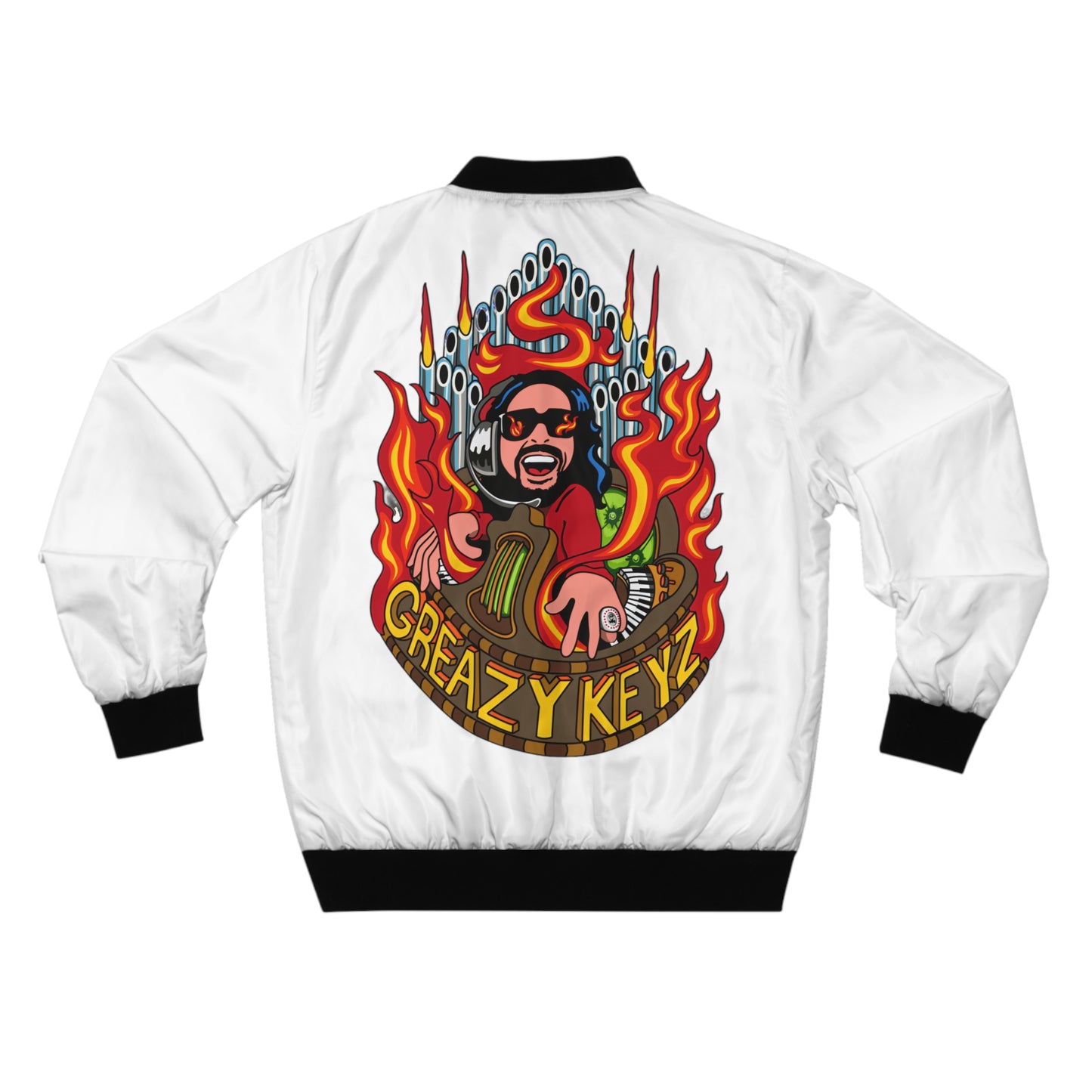 Buzz Gibson design Greazy Keyz Men's Bomber Jacket (AOP)