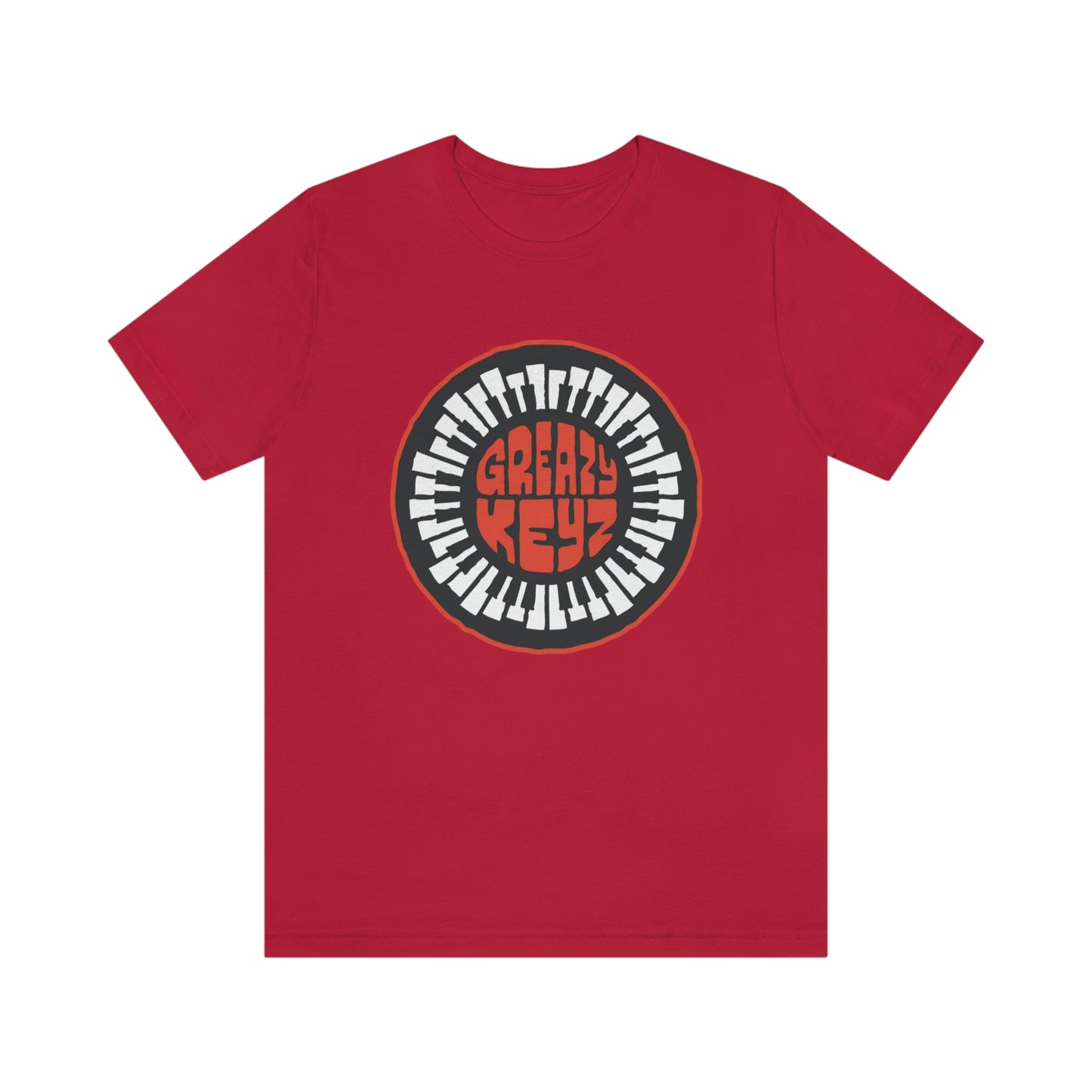 Greazy Keyz Red Round logo Unisex Jersey Short Sleeve Tee