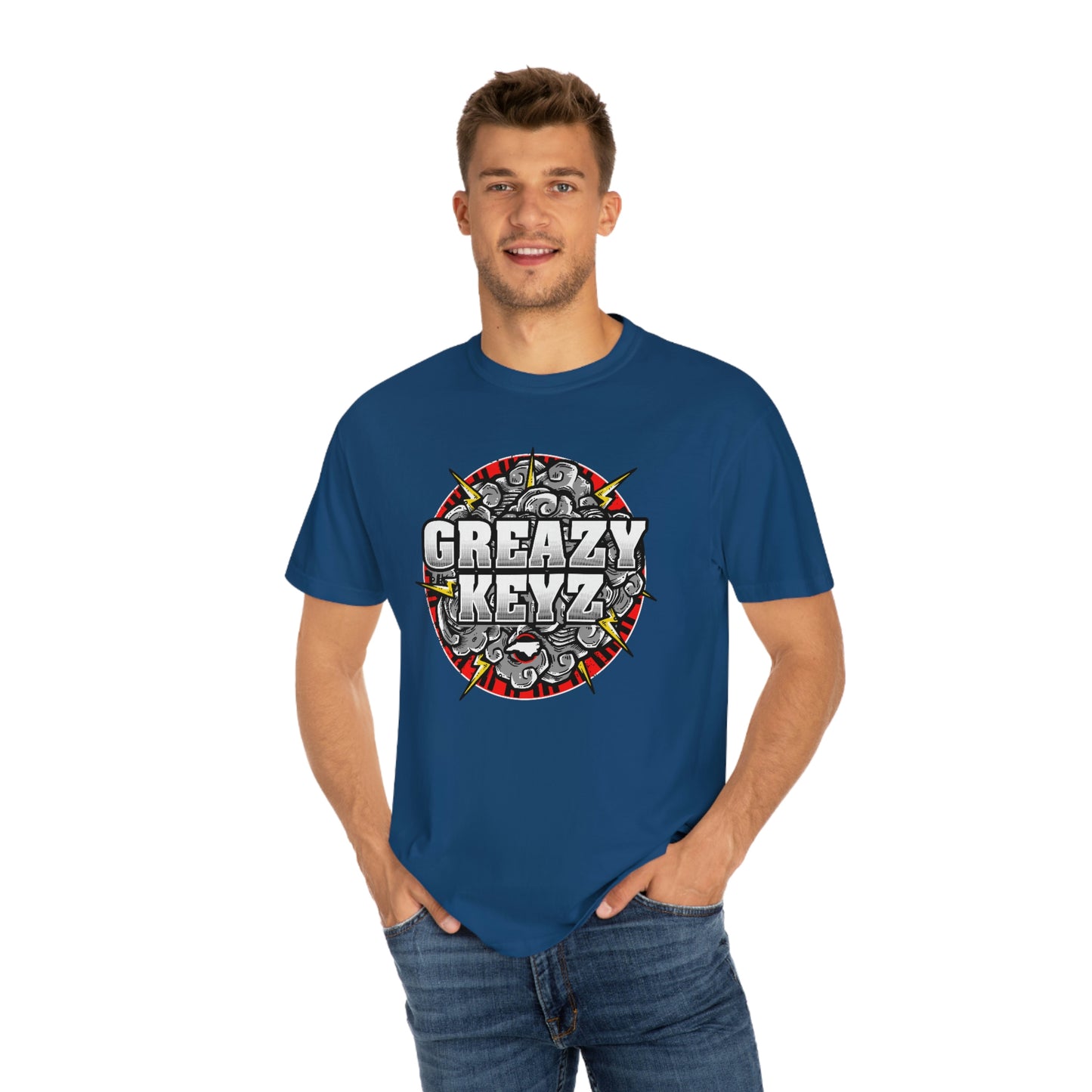 De Gruchy round design Unisex Garment-Dyed T-shirt