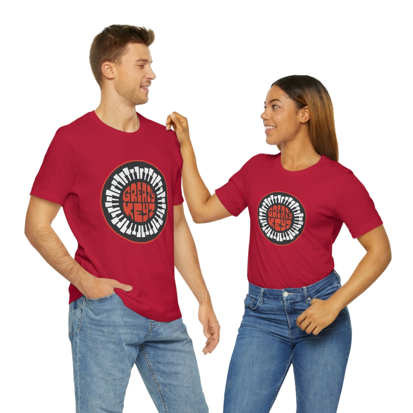 Greazy Keyz Red Round logo Unisex Jersey Short Sleeve Tee