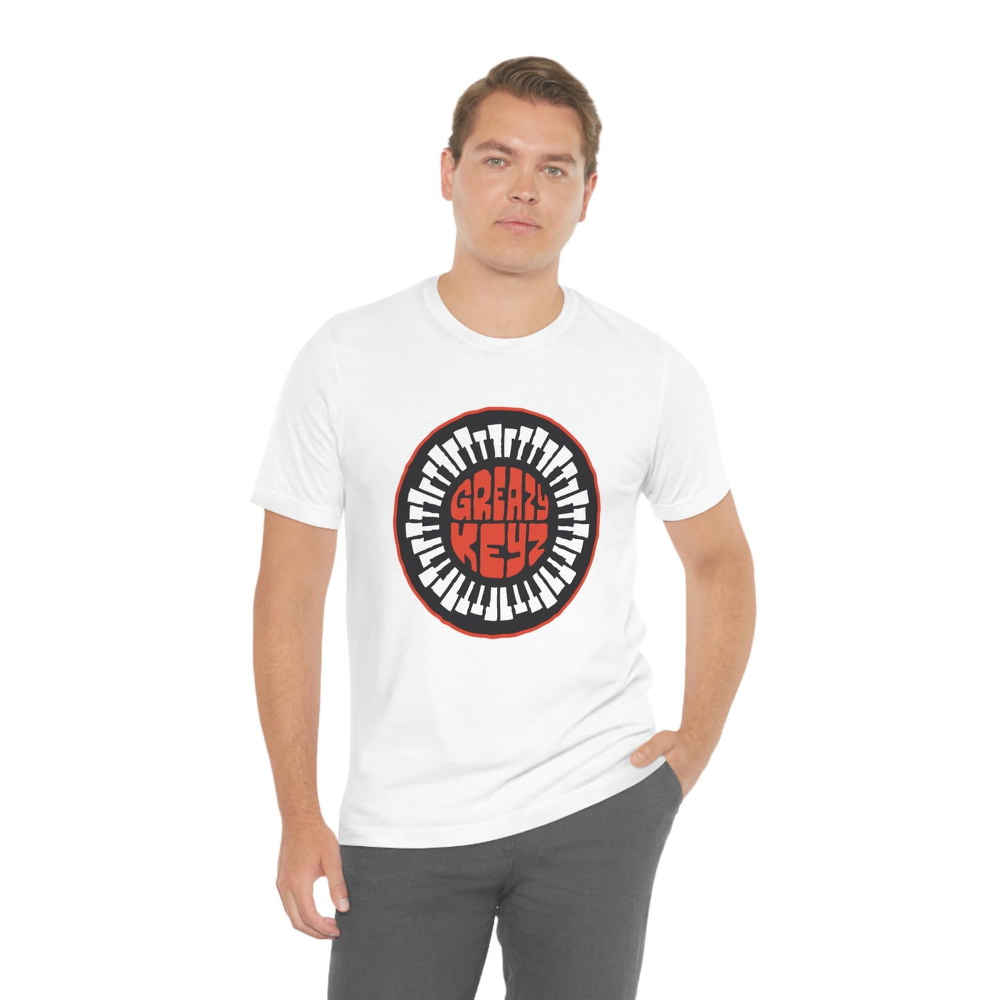 Greazy Keyz Red Round logo Unisex Jersey Short Sleeve Tee