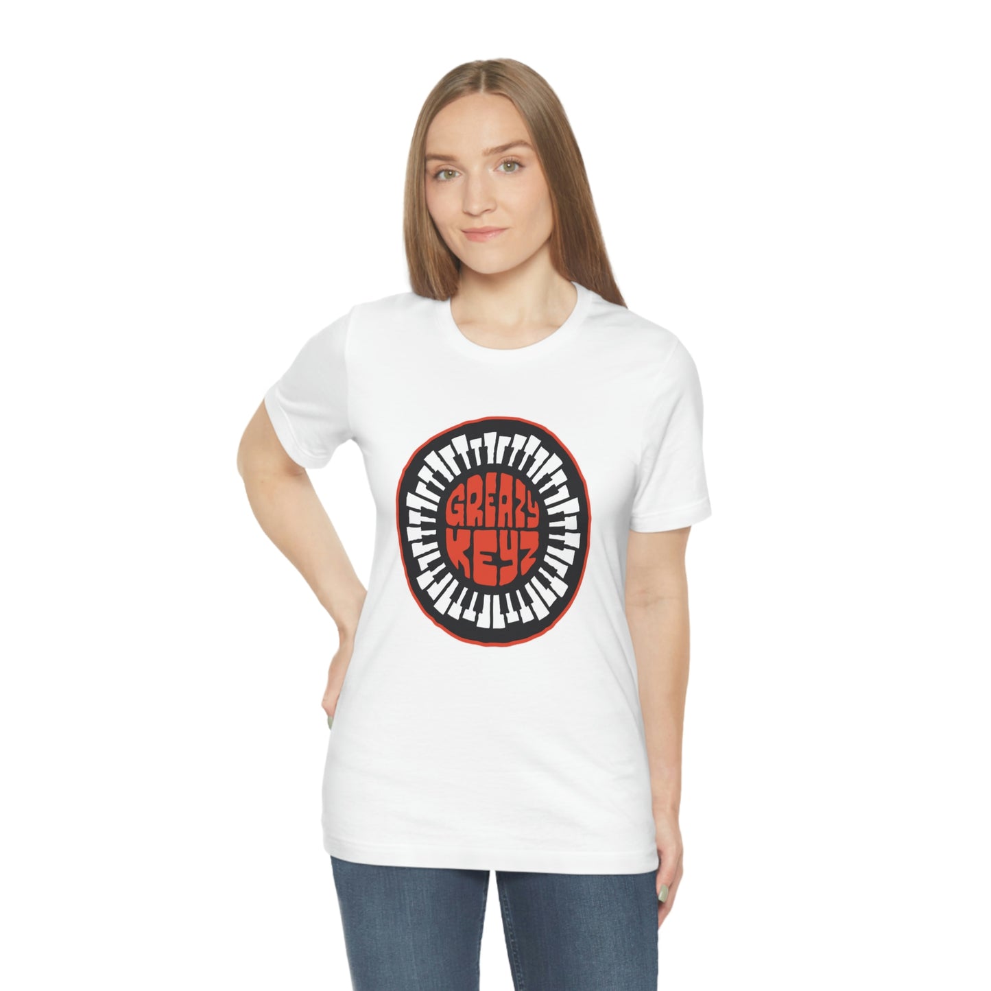 Greazy Keyz Red Round logo Unisex Jersey Short Sleeve Tee