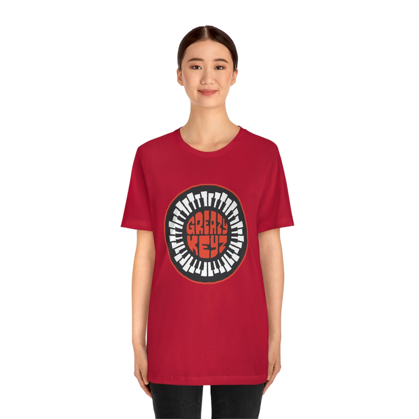 Greazy Keyz Red Round logo Unisex Jersey Short Sleeve Tee