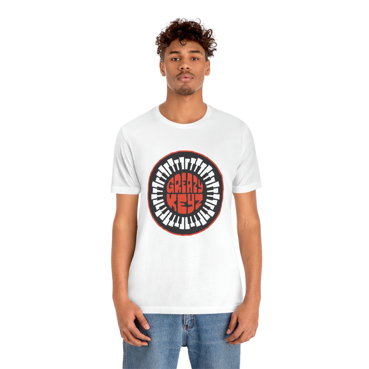 Greazy Keyz Red Round logo Unisex Jersey Short Sleeve Tee