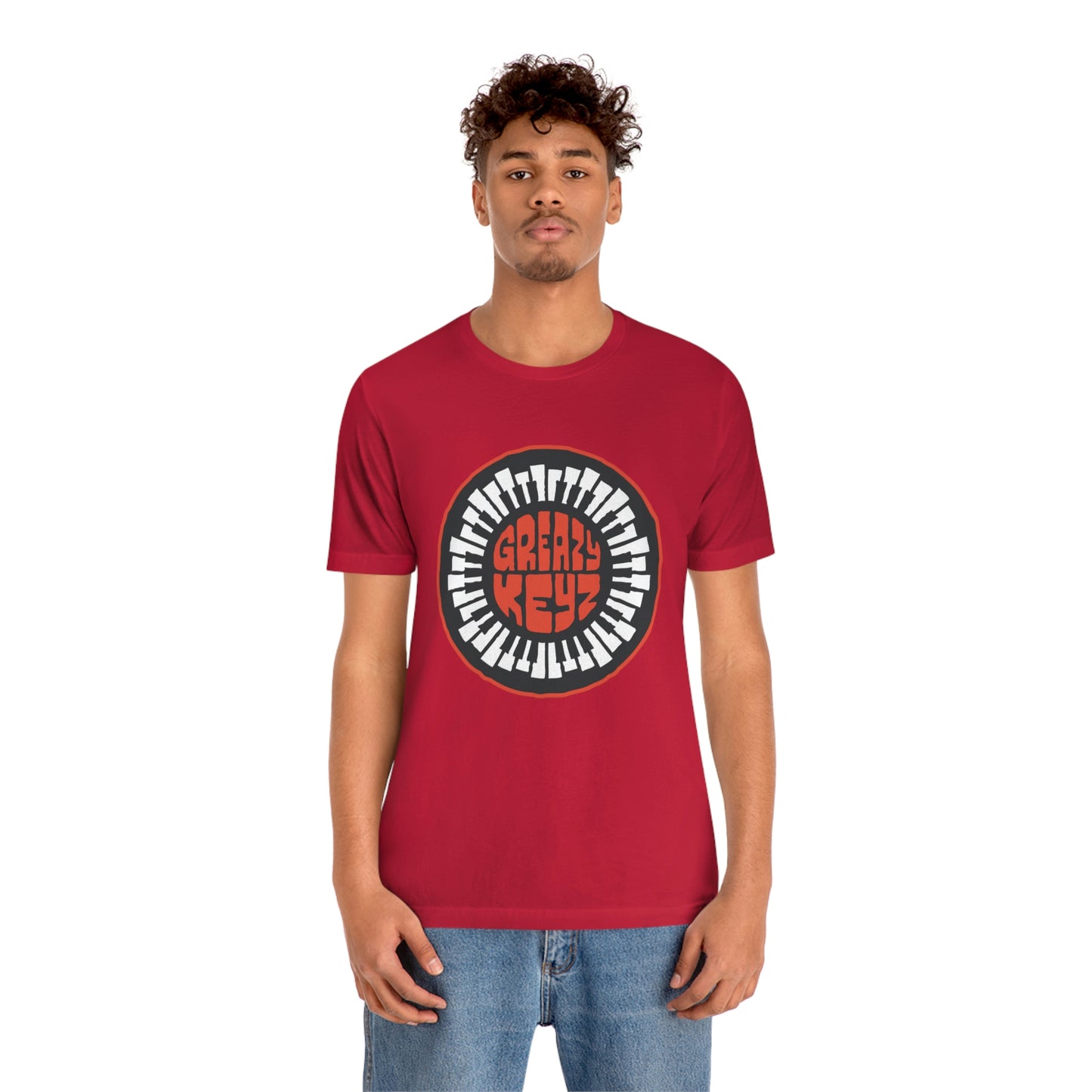 Greazy Keyz Red Round logo Unisex Jersey Short Sleeve Tee