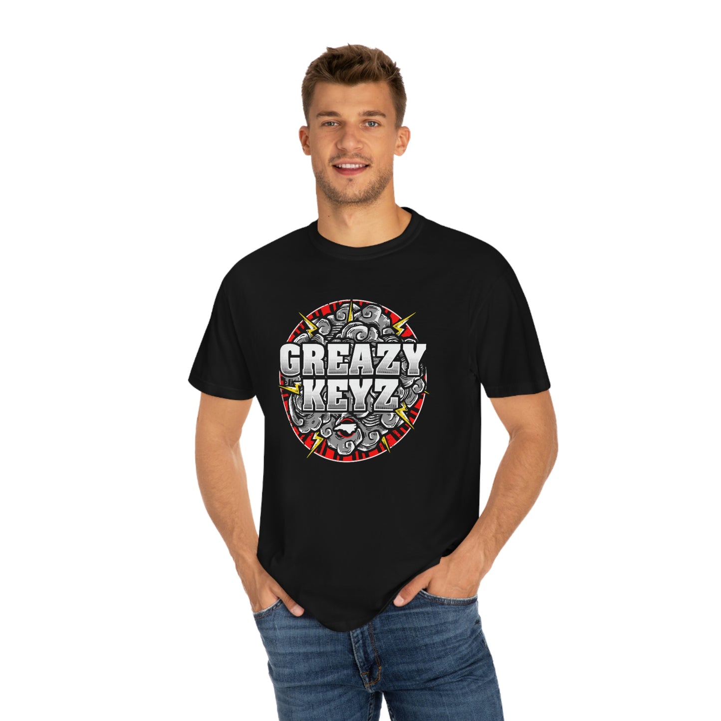 De Gruchy round design Unisex Garment-Dyed T-shirt