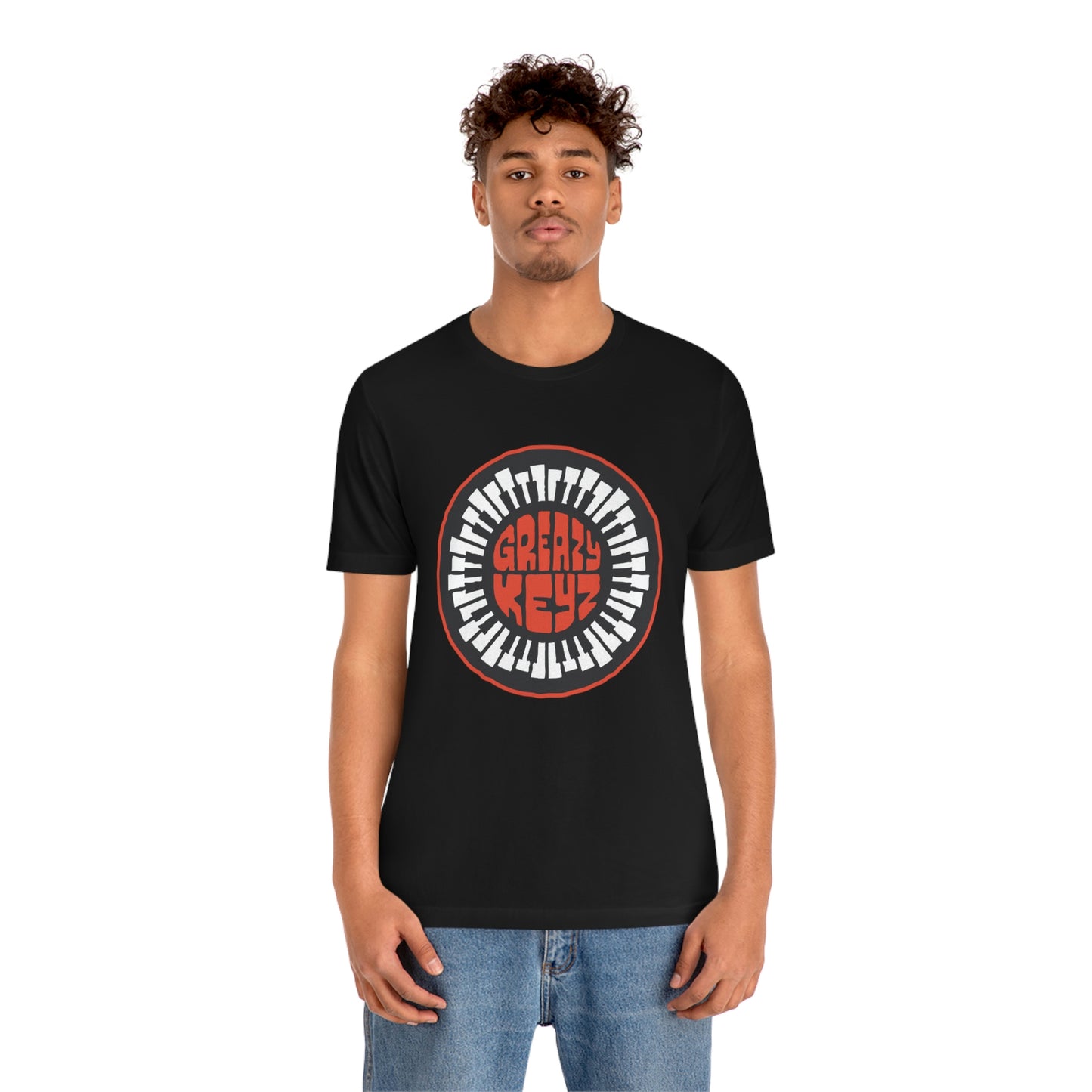 Greazy Keyz Red Round logo Unisex Jersey Short Sleeve Tee